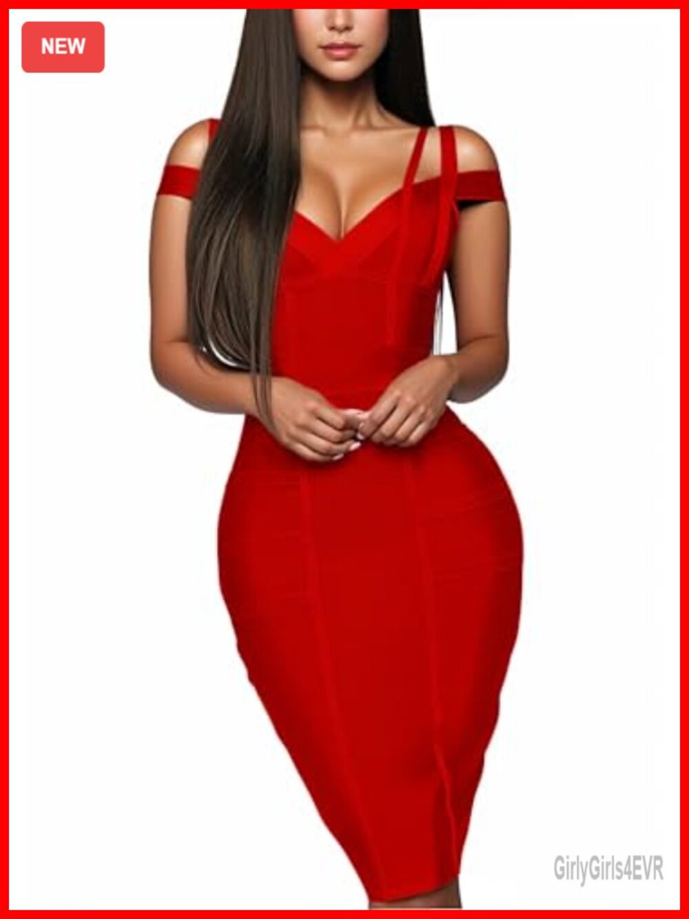 Elegant Bandage Dress V-Neck Sleeveless Bodycon Cocktail Party Formal